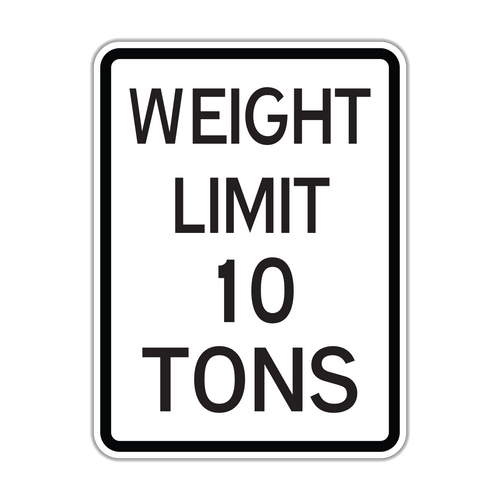 R12-1 - Weight Limit 10 Tons Signs