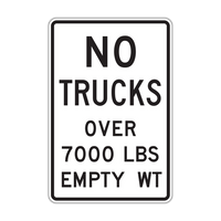 R12-3 - No Trucks Over 7000 Lbs Empty Weight Signs
