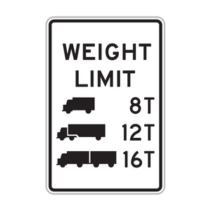 R12-5 - Weight Limit 8T 12T 16T Signs