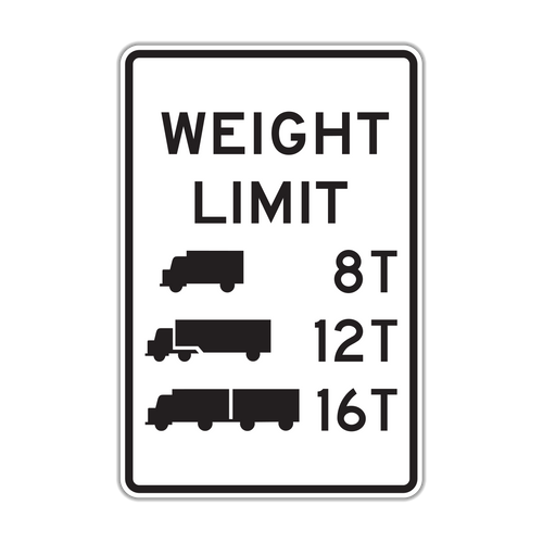R12-5 - Weight Limit 8T 12T 16T Signs