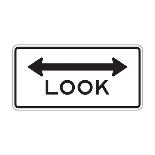 R15-8 - Look Double Arrow Signs