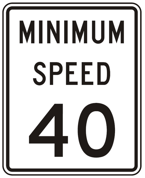 R2-4P - Minimum Speed 40 Signs