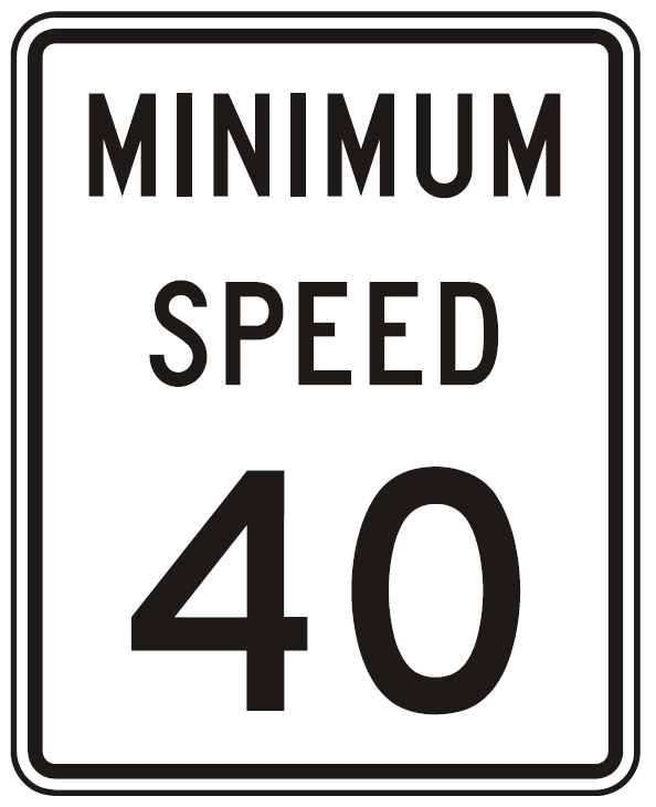 R2-4P - Minimum Speed 40 Signs