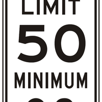 R2-4a - Speed Limit 50 Minimum 30 Signs