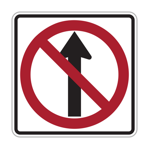 R3-27 - No Straight Through Signs