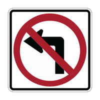 R3-2 - No Left Turn Symbol Signs