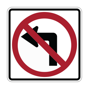 R3-2 - No Left Turn Symbol Signs