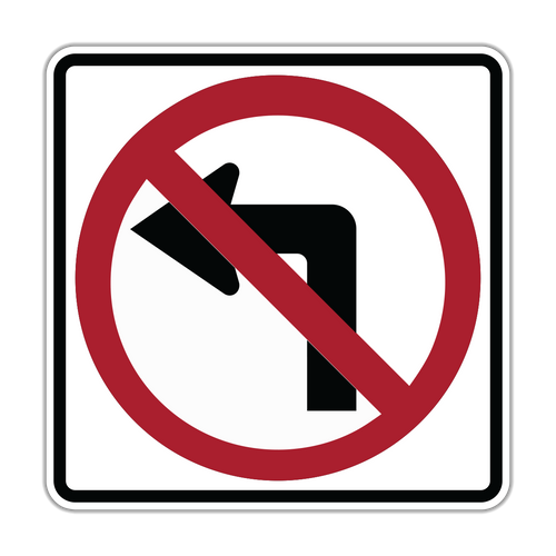 R3-2 - No Left Turn Symbol Signs