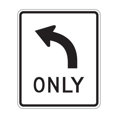 R3-5L - Left Arrow Only Signs