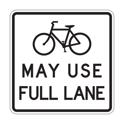 R4-11 - Bike Symbol May Use Full Lane Signs