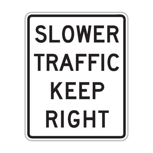 R4-3 - Slower Traffic Keep Right Signs