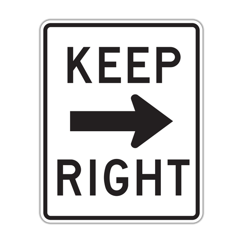 R4-7a - Keep Right Arrow Signs