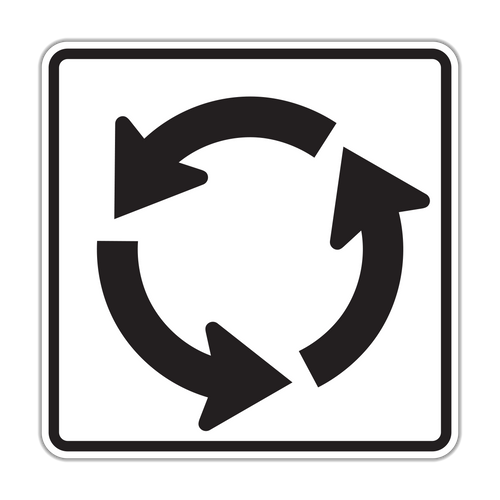 R6-5P - Roundabout Circulation Signs