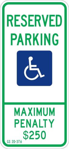 North Carolina Handicap Parking Sign - R7-8nc