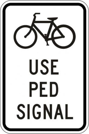 Bikes Use Ped Signal Sign - R9-5
