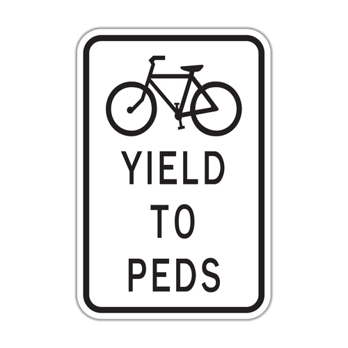 R9-6 - Yield To Peds (Bicycle Symbol) Signs