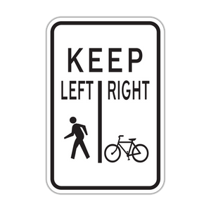 R9-7 - Keep Left Right (Pedestrian and Bicycle Symbol) Signs