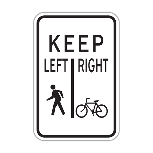 R9-7 - Keep Left Right (Pedestrian and Bicycle Symbol) Signs