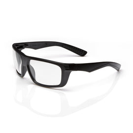 RADNOR™ Dynamo™ Black Safety Glasses With Clear Anti-Scratch Lens | RAD64051650