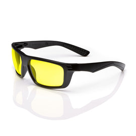 RADNOR™ Dynamo™ Black Safety Glasses With Amber Anti-Scratch Lens | RAD64051652