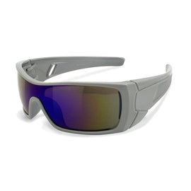RADNOR™ Blue Ice Gray Safety Glasses With Blue Hard Coat/Mirror Lens | RAD64051658