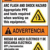 Arc Flash And Shock Hazard - Eng/Sp - 14x20 - Accu-Shield
