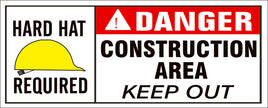 Hard Hat Required Danger Construction Area - Safety Banner | SBL-404