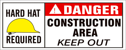 Hard Hat Required Danger Construction Area - Safety Banner | SBL-404