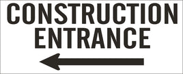 Construction Entrance Left Arrow - Safety Banner | SBL-406
