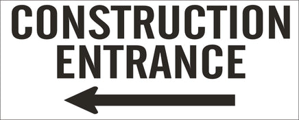 Construction Entrance Left Arrow - Safety Banner | SBL-406