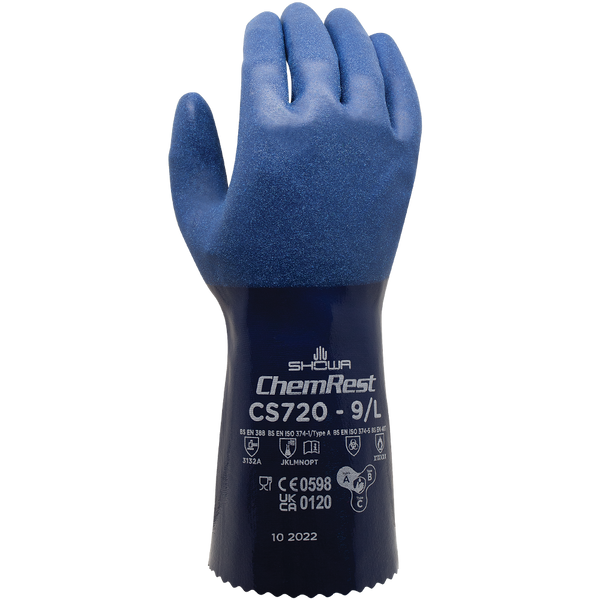 ChemRest Chemical-Resistant Coated Gloves - Size 7 - Small