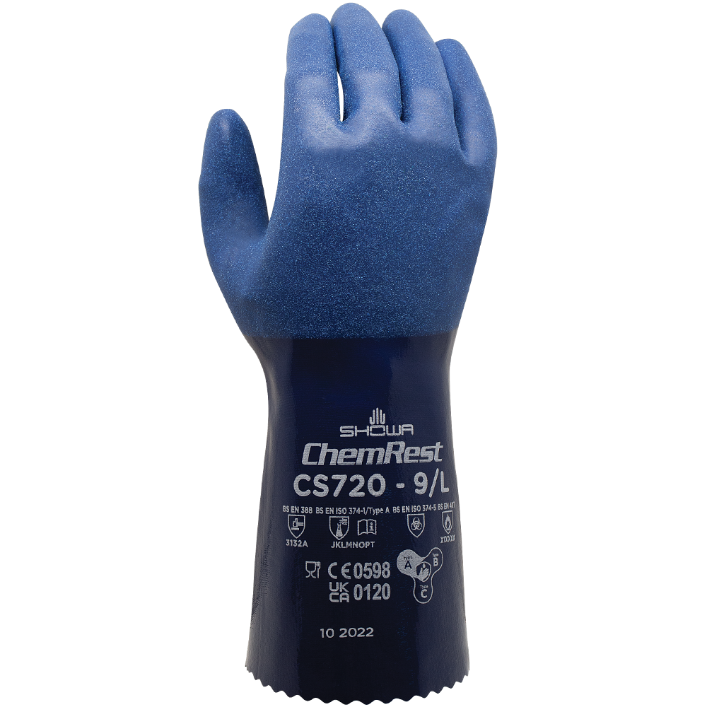 ChemRest Chemical-Resistant Coated Gloves - Size 7 - Small