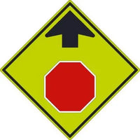 Graphic Stop Signs Ahead - 24 Inches x 24 Inches - HIP Reflective Aluminum