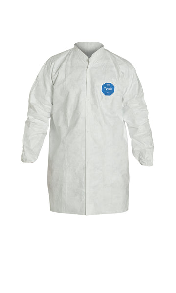 TYVEK LAB COAT SNAP FRONT 5  2 POCKETS LG