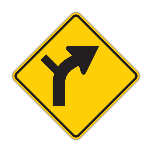 W1-10R - Horizontal Alignment/IIntersection Right Signs