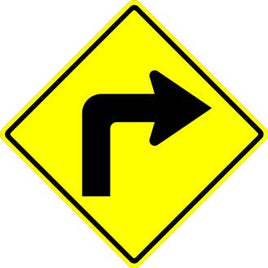 Right Turn Arrow Sign - W1-1R