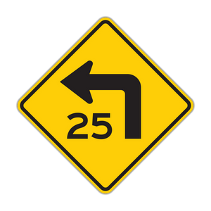 W1-1aL - Left Turn Arrow 25 Signs