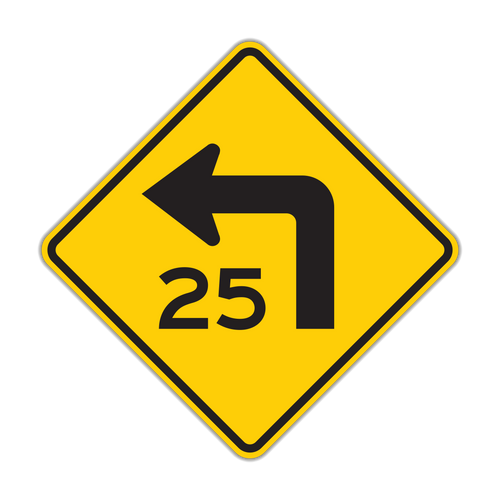 W1-1aL - Left Turn Arrow 25 Signs