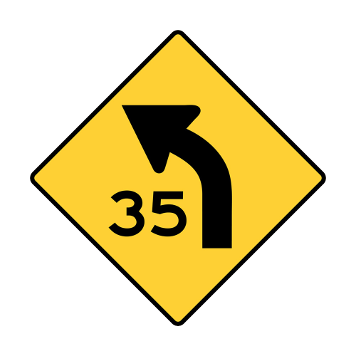 W1-2aL - Left Turn Arrow 35 Signs