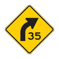 W1-2aR - Right Turn Arrow 35 Signs
