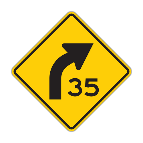 W1-2aR - Right Turn Arrow 35 Signs