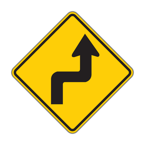 W1-3R - Reverse Turn Right Signs