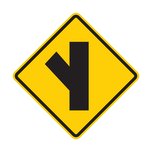 W2-3L - Side Road Oplique Left Signs
