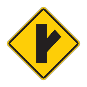 W2-3R - Side Road Oplique Right Signs