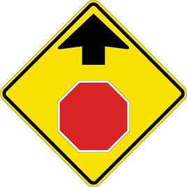 Stop Ahead (Symbol) Sign - W3-1