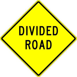 Divided Road Sign - W6-1B