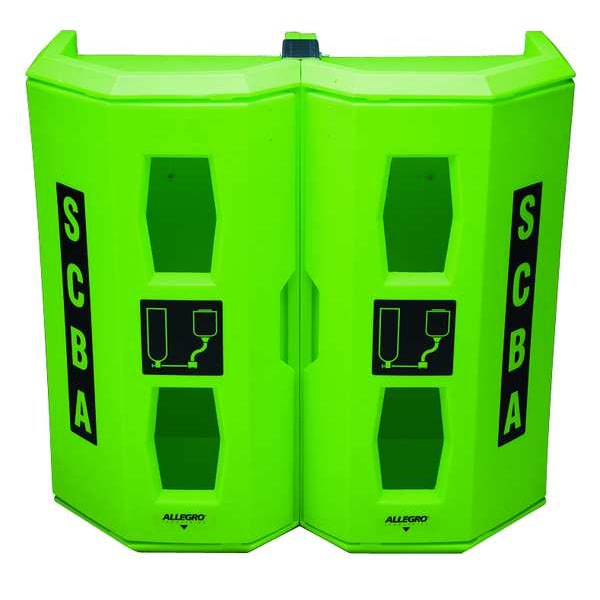 Allegro 4350 Hi-Viz Green Dual SCBA Wall Case