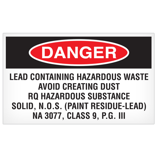 Danger Lead Hazard Waste Label 5