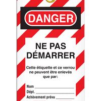 Danger - Ne pas démarrer (25/pkg) - RP w/ ties - 3 Packs