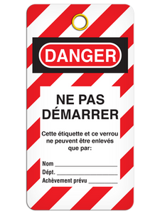 Danger - Ne pas démarrer (25/pkg) - RP w/ ties - 3 Packs